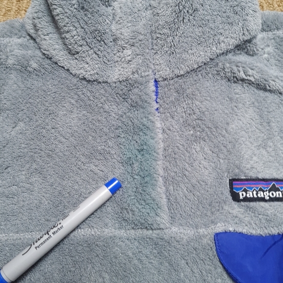 Patagonia Re-Tool Snap-T Fleece Pullover Jacket Grey/ Blue Women's L - Picture 15 of 16
